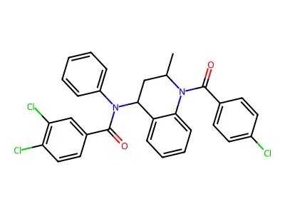 3,4-dichloro-N-{1-[(4-chlorophenyl)carbonyl]-2-methyl-1,2,3,4-tetrahydroquinolin-4-yl}-N-phenylbenzamide structure