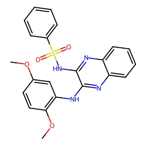 N-[3-(2,5-dimethoxyanilino)quinoxalin-2-yl]benzenesulfonamide structure