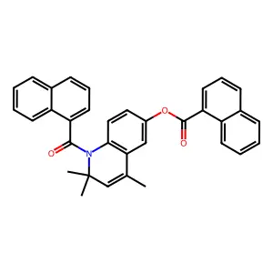 2,2,4-trimethyl-1-(naphthalen-1-ylcarbonyl)-1,2-dihydroquinolin-6-yl naphthalene-1-carboxylate structure