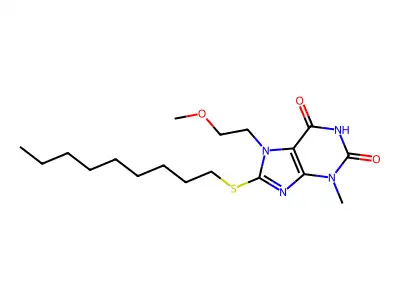 7-(2-Methoxyethyl)-3-methyl-8-nonylsulfanylpurine-2,6-dione structure