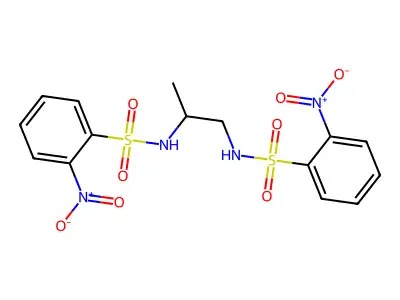 N,N'-(propane-1,2-diyl)bis(2-nitrobenzenesulfonamide) structure