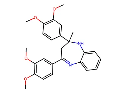 2,4-Bis(3,4-dimethoxyphenyl)-2-methyl-2,3-dihydro-1H-1,5-benzodiazepine structure