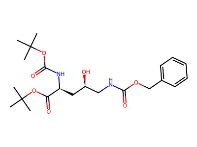 tert-Butyl-(2S,4R)-N?-(benzyloxycarbonyl)-N?-benzyloxycarbonyl)-4-hydroxyornithinate structure