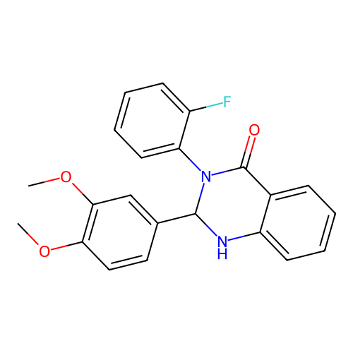 2-(3,4-dimethoxyphenyl)-3-(2-fluorophenyl)-2,3-dihydroquinazolin-4(1H)-one structure