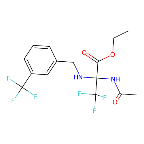 ethyl N-acetyl-3,3,3-trifluoro-2-{[3-(trifluoromethyl)benzyl]amino}alaninate structure