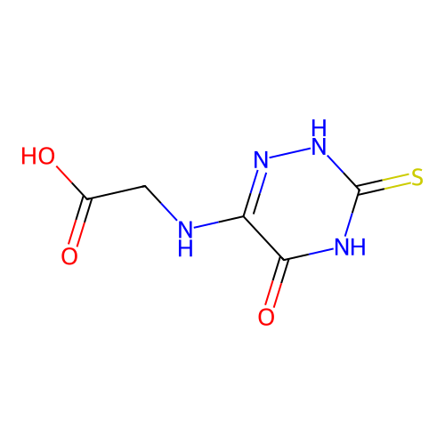2-((5-Oxo-3-thioxo-2,3,4,5-tetrahydro-1,2,4-triazin-6-yl)amino)acetic acid structure
