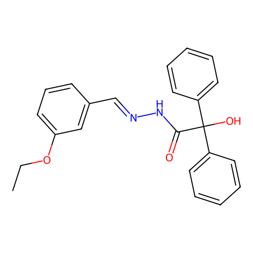 N'-[(E)-(3-ethoxyphenyl)methylidene]-2-hydroxy-2,2-diphenylacetohydrazide structure