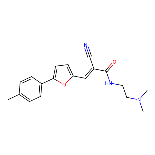 (2E)-2-cyano-N-[2-(dimethylamino)ethyl]-3-[5-(4-methylphenyl)furan-2-yl]prop-2-enamide structure