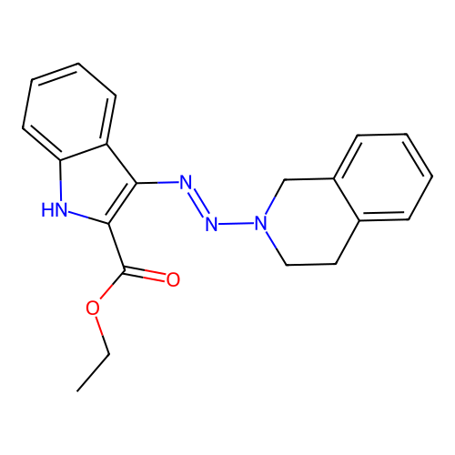 ethyl 3-[(E)-3,4-dihydroisoquinolin-2(1H)-yldiazenyl]-1H-indole-2-carboxylate structure