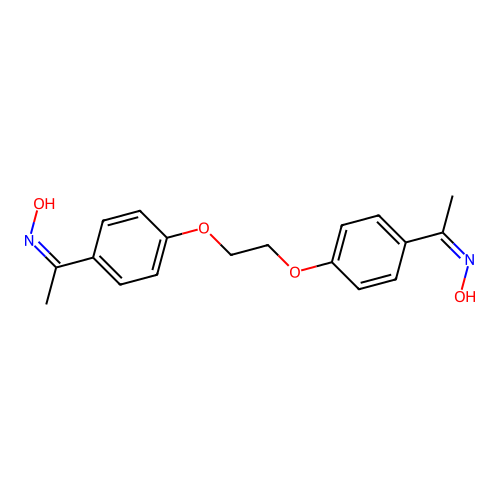 (1Z,1'Z)-1,1'-[ethane-1,2-diylbis(oxybenzene-4,1-diyl)]bis(N-hydroxyethanimine) structure