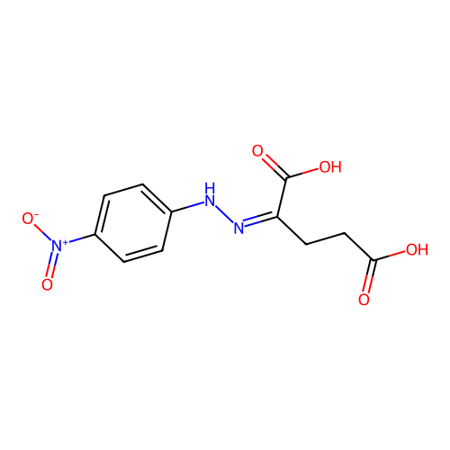 (2Z)-2-[(4-nitrophenyl)hydrazinylidene]pentanedioic acid structure