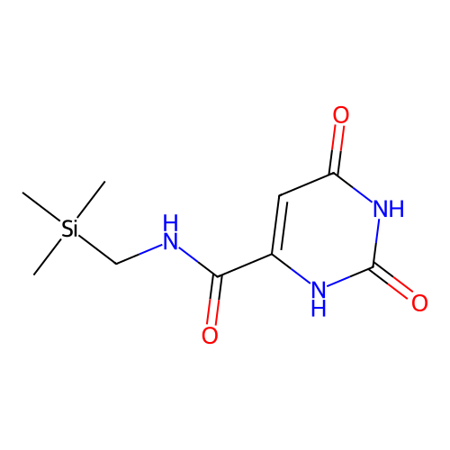 2,6-dihydroxy-N-((trimethylsilyl)methyl)pyrimidine-4-carboxamide structure