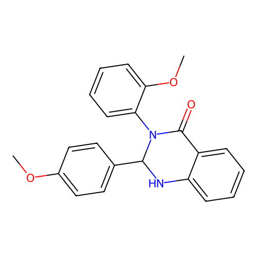 3-(2-methoxyphenyl)-2-(4-methoxyphenyl)-2,3-dihydroquinazolin-4(1H)-one structure