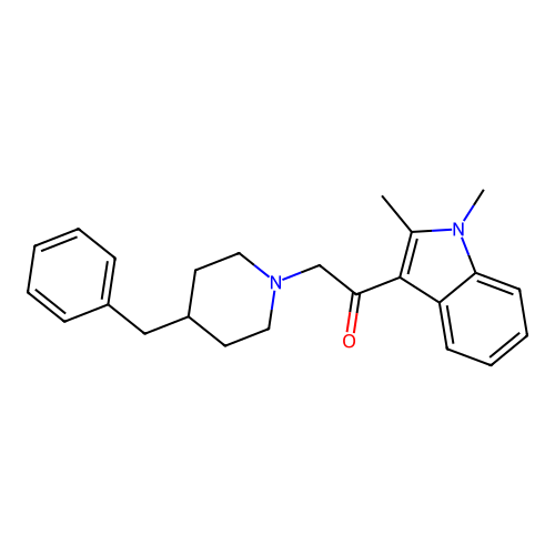 2-(4-benzylpiperidin-1-yl)-1-(1,2-dimethyl-1H-indol-3-yl)ethanone structure