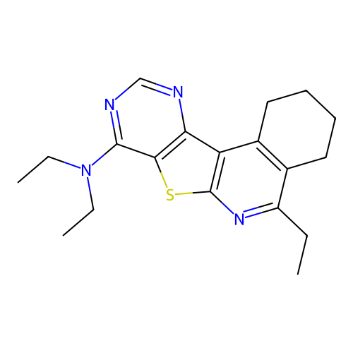 N,N,5-triethyl-1,2,3,4-tetrahydropyrimido[4',5':4,5]thieno[2,3-c]isoquinolin-8-amine structure