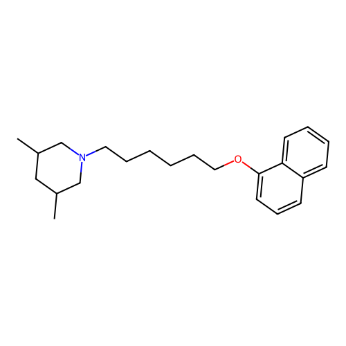 3,5-Dimethyl-1-(6-(naphthalen-1-yloxy)hexyl)piperidine structure