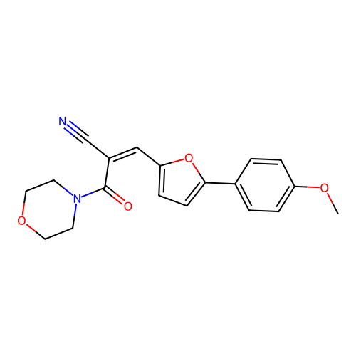 (2Z)-3-[5-(4-methoxyphenyl)furan-2-yl]-2-(morpholin-4-ylcarbonyl)prop-2-enenitrile structure