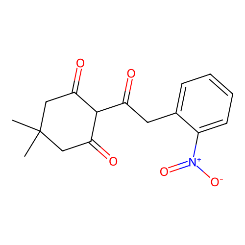 5,5-Dimethyl-2-[(2-nitrophenyl)acetyl]cyclohexane-1,3-dione structure