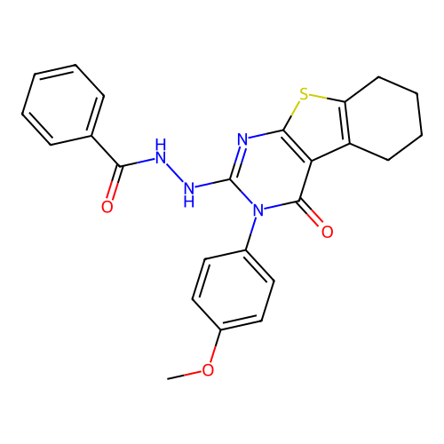 N'-(3-(4-methoxyphenyl)-4-oxo-3,4,5,6,7,8-hexahydrobenzo[4,5]thieno[2,3-d]pyrimidin-2-yl)benzohydrazide structure