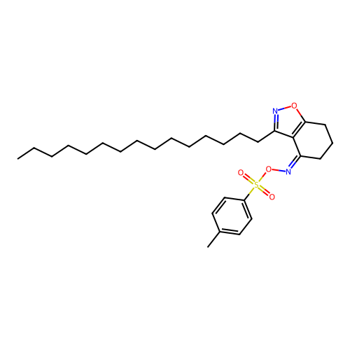 (Z)-3-pentadecyl-6,7-dihydrobenzo[d]isoxazol-4(5H)-one O-tosyl oxime structure
