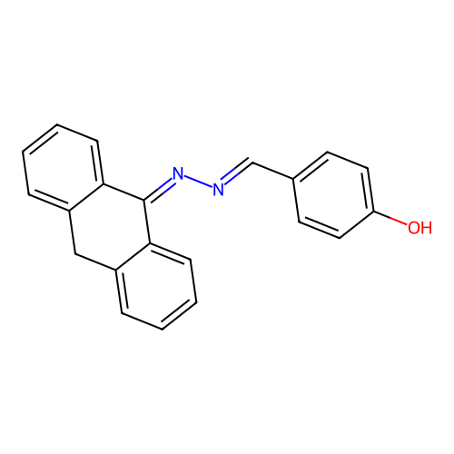 4-((anthracen-9(10H)-ylidenehydrazono)methyl)phenol structure