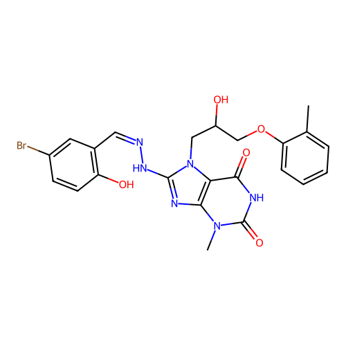 C23H23BrN6O5 structure