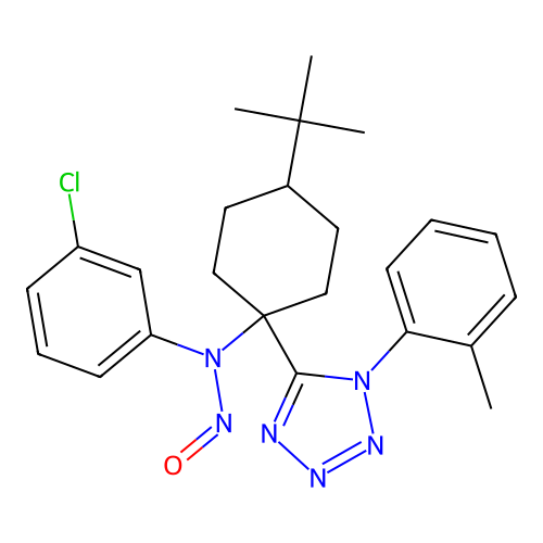 N-(3-chlorophenyl)-N-[1-[1-(2-methylphenyl)tetrazol-5-yl]-4-tert-butyl-cyclohexyl]nitrous Amide structure