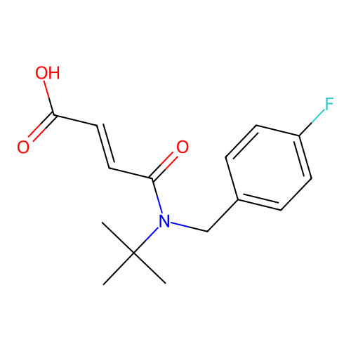 (2E)-4-[tert-butyl(4-fluorobenzyl)amino]-4-oxobut-2-enoic acid structure
