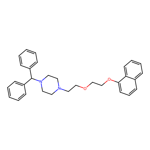 1-(Diphenylmethyl)-4-{2-[2-(naphthalen-1-yloxy)ethoxy]ethyl}piperazine structure