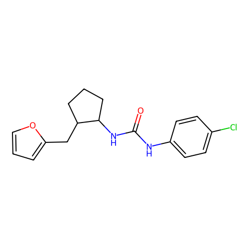 1-(4-Chlorophenyl)-3-[2-(furan-2-ylmethyl)cyclopentyl]urea structure