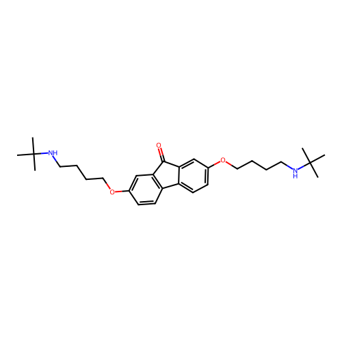 2,7-bis(4-(tert-butylamino)butoxy)-9H-fluoren-9-one structure