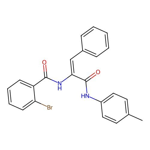2-bromo-N-{(1E)-3-[(4-methylphenyl)amino]-3-oxo-1-phenylprop-1-en-2-yl}benzamide structure