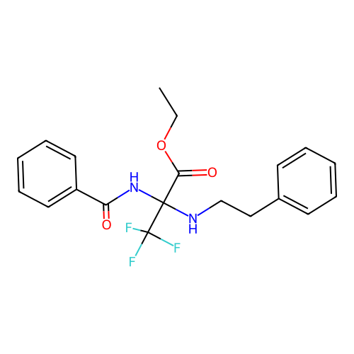 Ethyl 2-benzamido-3,3,3-trifluoro-2-(phenethylamino)propionate structure