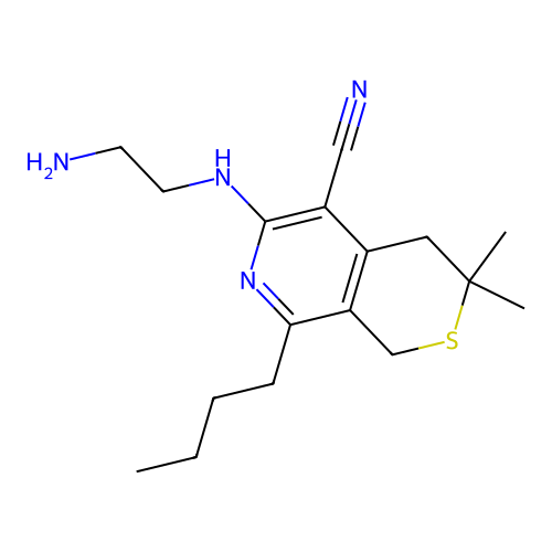 6-(2-Amino-ethylamino)-8-butyl-3,3-dimethyl-3,4-dihydro-1H-thiopyrano[3,4-c]pyridine-5-carbonitrile structure