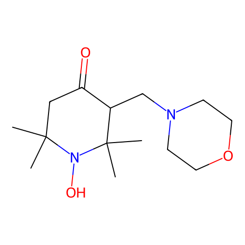 1-Hydroxy-2,2,6,6-tetramethyl-3-morpholinomethyl-4-piperidone structure