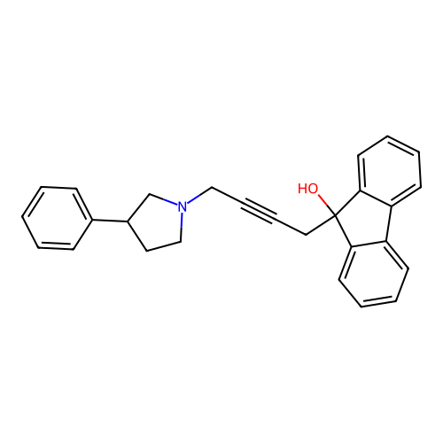 9-[4-(3-Phenylpyrrolidinyl)but-2-ynyl]fluoren-9-ol structure