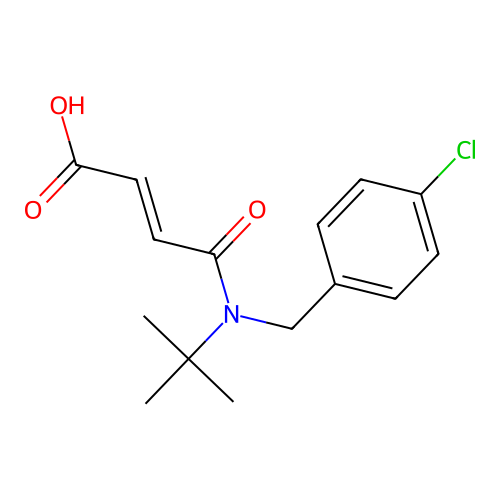 (E)-4-(tert-butyl(4-chlorobenzyl)amino)-4-oxobut-2-enoic acid structure