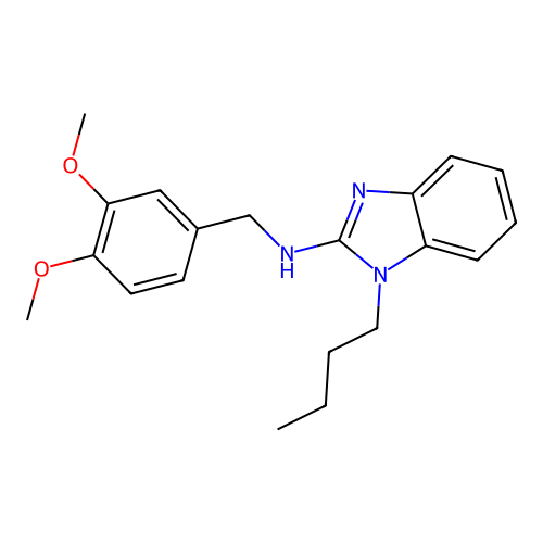 1-butyl-N-(3,4-dimethoxybenzyl)-1H-benzimidazol-2-amine structure