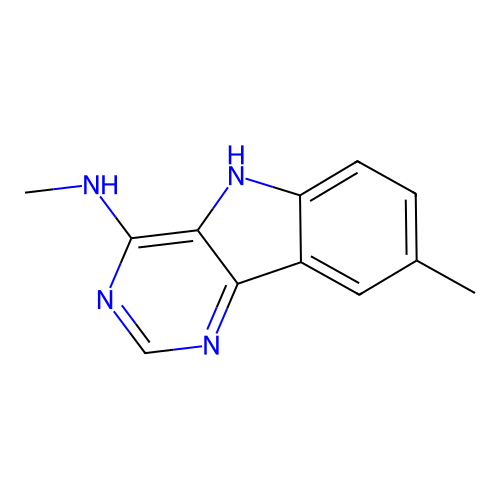N,8-dimethyl-5H-pyrimido[5,4-b]indol-4-amine structure