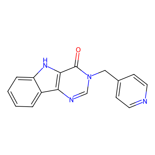 3-(pyridin-4-ylmethyl)-3,5-dihydro-4H-pyrimido[5,4-b]indol-4-one structure