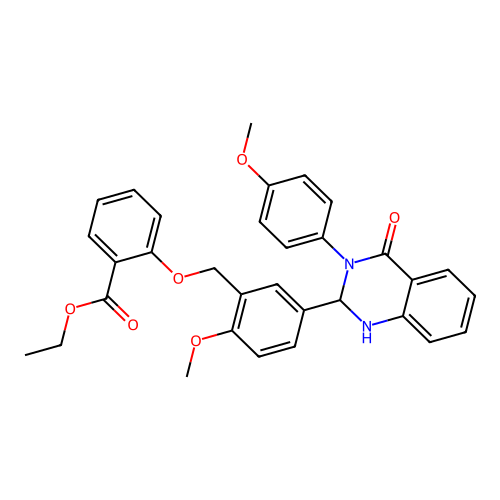 ethyl 2-({2-methoxy-5-[3-(4-methoxyphenyl)-4-oxo-1,2,3,4-tetrahydroquinazolin-2-yl]benzyl}oxy)benzoate structure