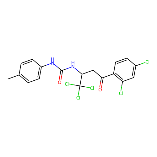 1-(4-methylphenyl)-3-[1,1,1-trichloro-4-(2,4-dichlorophenyl)-4-oxobutan-2-yl]urea structure