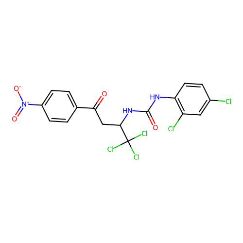 1-(2,4-Dichlorophenyl)-3-[1,1,1-trichloro-4-(4-nitrophenyl)-4-oxobutan-2-yl]urea structure