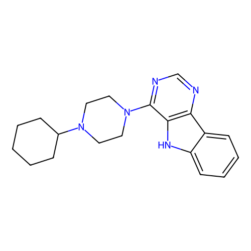 4-(4-cyclohexylpiperazin-1-yl)-5H-pyrimido[5,4-b]indole structure