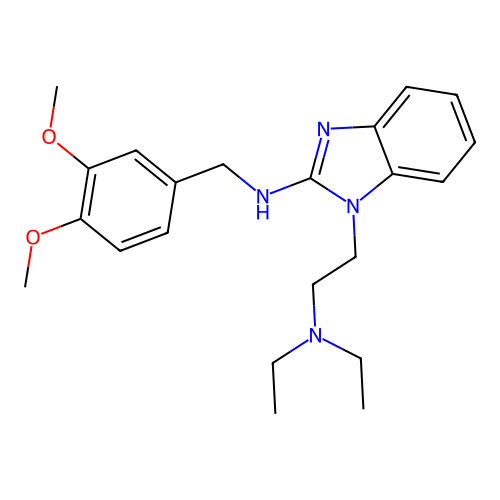 [2-(2-{[(3,4-Dimethoxyphenyl)methyl]amino}benzimidazolyl)ethyl]diethylamine structure