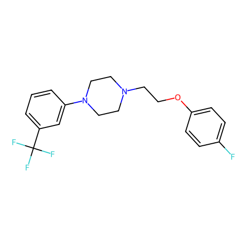 1-[2-(4-Fluorophenoxy)ethyl]-4-[3-(trifluoromethyl)phenyl]piperazine structure