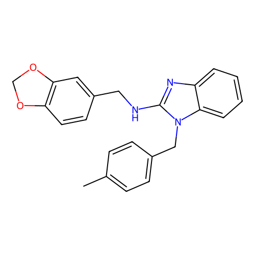 N-(1,3-benzodioxol-5-ylmethyl)-1-(4-methylbenzyl)-1H-benzimidazol-2-amine structure