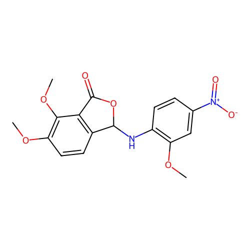 6,7-dimethoxy-3-[(2-methoxy-4-nitrophenyl)amino]-2-benzofuran-1(3H)-one structure