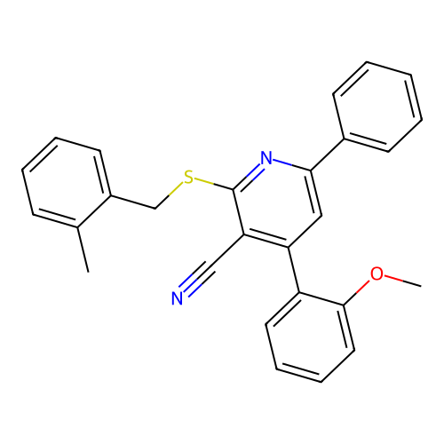 4-(2-Methoxyphenyl)-2-[(2-methylbenzyl)sulfanyl]-6-phenylpyridine-3-carbonitrile structure
