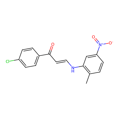 1-(4-Chlorophenyl)-3-((2-methyl-5-nitrophenyl)amino)prop-2-en-1-one structure